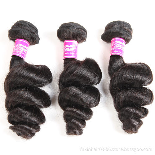 Long Grade 9A Virgin Brazilian Bundles With Loose Wave 5x5 Lace Closure